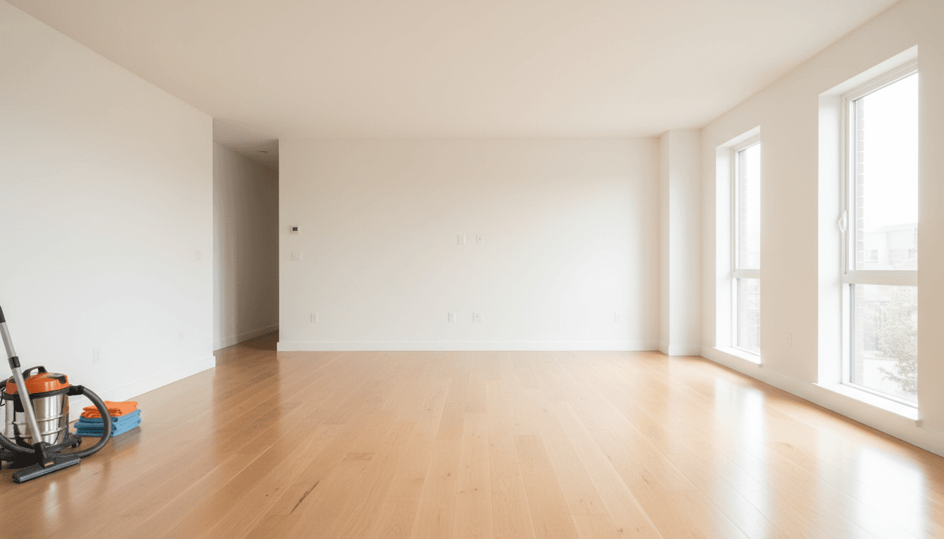 Empty, freshly cleaned living room ready for move-out